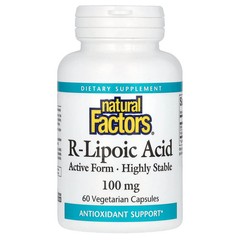 2 X Natural Factors, R-Lipoic Acid, 100 mg, 60 Vegetarian Capsules