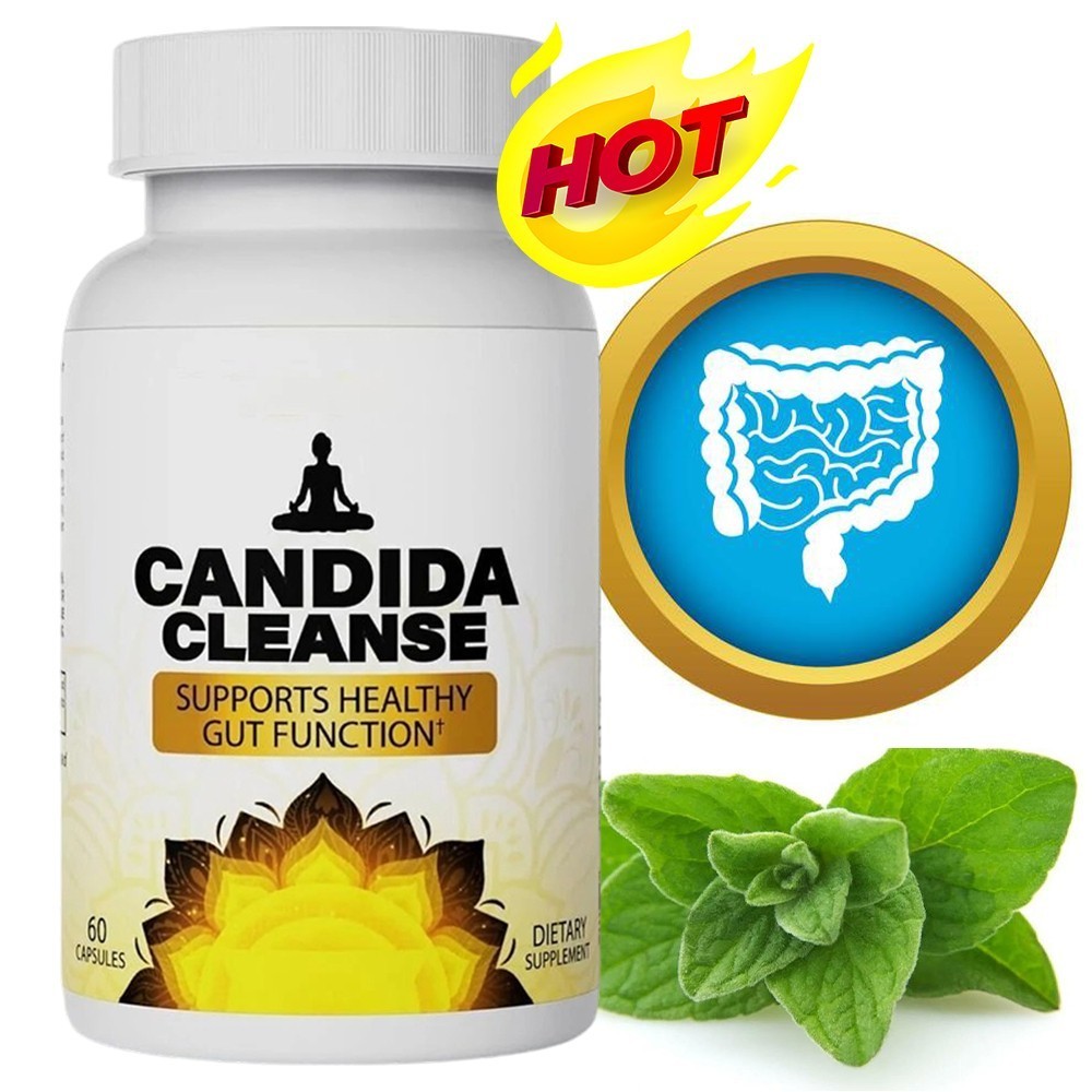 Candida Cleanser 60 Capsules – – Herbs Natural Gut Health – Detox & Vitality+