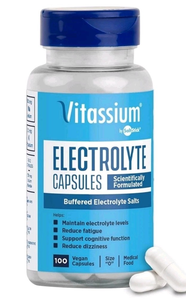 Vitassium Electrolyte Capsules 100 Ct. POTS and High Sodium Diets, Exp 3/27