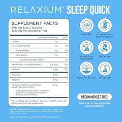 Relaxium SleepQuick Gummies Melatonin Probiotic Lemon 90 Gummies