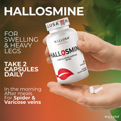 Hallosmine Diosmin 300mg – Circulation & Vein Support Supplement – 60 capsules