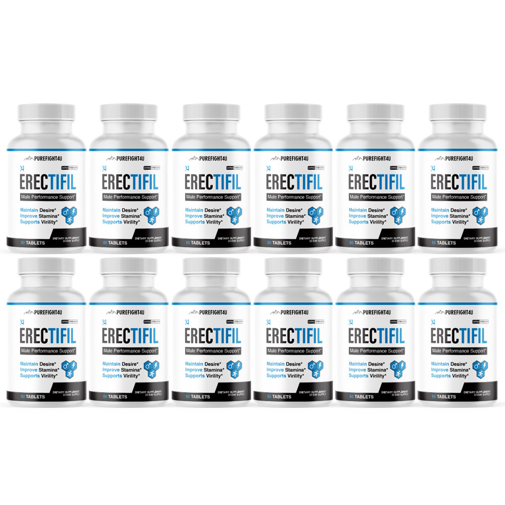 Erectifil Male Performance Support Extra Strength Supplement Tablets 12 Bottles