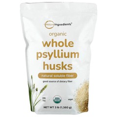 2 X Micro Ingredients, Organic Whole Psyllium Husks, 3 lb (1,360 g)