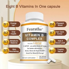 Vitamin B Complex Vitamin B Supplement – With 5-Mthf,B1,B2,B3,B5,B6,B7,B9,B12