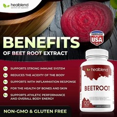 Beet Root Capsules – Beetroot Powder Supports, 1300mg per serving, Vegan Non-GMO