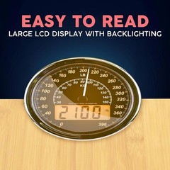 Hybrid Bathroom Scale Digital Analog Dual Weight Measurement Clear Display Wood