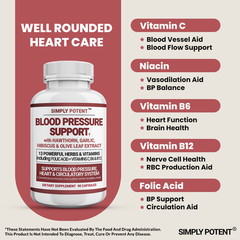 Simply Potent Blood Pressure Support Vitamins – 90 Capsules