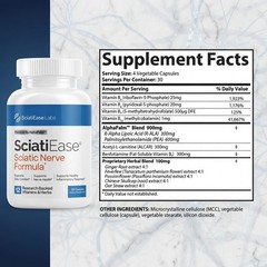 SciatiEase Sciatic Nerve Formula PEA R-ALA ALCAR Benfotiamine 120 Caps