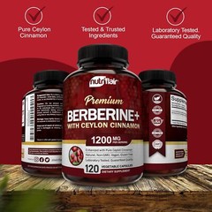 Premium Berberine HCl with Ceylon Cinnamon 120 Pills Immune Digestive System