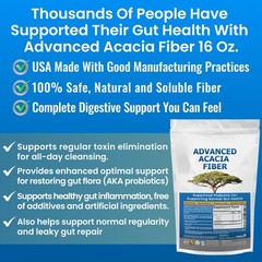 Advanced Acacia Fiber Powder 16oz Organic Soluble Fiber Leaky Gut Repair Powd…