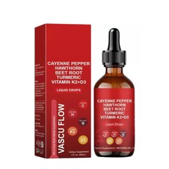 Pepper Cayenne Hawthorn Beet Root Turmeric Vitamin K2+D3 Liquid Drops 60ML ~US