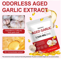 2 Pack Aged Garlic Extract 7500mg Odorless Garlic 300 Softgels Heart Immune