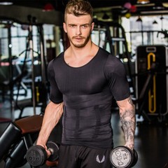 Men Classic Body Shaper Posture Corrector Vest Abdomen Compression Tops T-Shirt