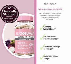 FLAT TUMMY Weight Loss Accelerator Fat Burner Appetite Suppressant 60ct
