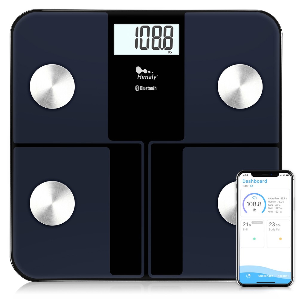 Himly Smart Digital Bathroom Scale – 8 Body Comp Analyzer, Bluetooth App 400 lb