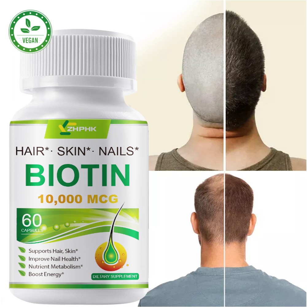 Biotin Capsules 10000mcg – Max Strength, Hair Growth, Strong Nails, Healthy Skin