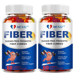 Prebiotic Fiber Gummies For Digestive Health, Healthy Bowel Movements (2 Pack)