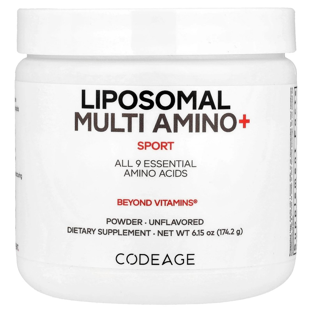 2 X Codeage, Sport, Liposomal Multi Amino+ Powder, Unflavored, 6.15 oz (174.2 g
