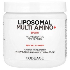 2 X Codeage, Sport, Liposomal Multi Amino+ Powder, Unflavored, 6.15 oz (174.2 g