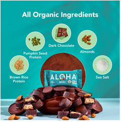ALOHA Organic Plant Based Protein Mini Bars Almond Butter Cup 20 Pack