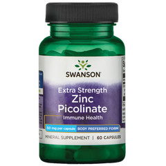 Swanson Extra Strength Zinc Picolinate – Body Preferred Form 50 mg 60 Caps