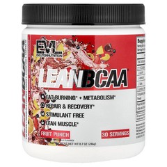 2 X EVLution Nutrition, Lean BCAA�, Fruit Punch, 8.7 oz (246 g)