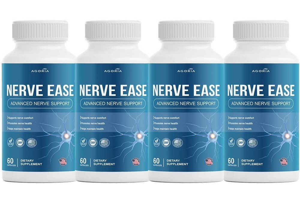 (4 Pack) Nerve Ease Nootropic Nerve Support Max Supplement, NerveEase Capsule