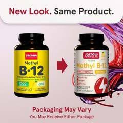 Jarrow Formulas Extra Strength Methyl B-12, Dietary Supplement for Cellular Ener