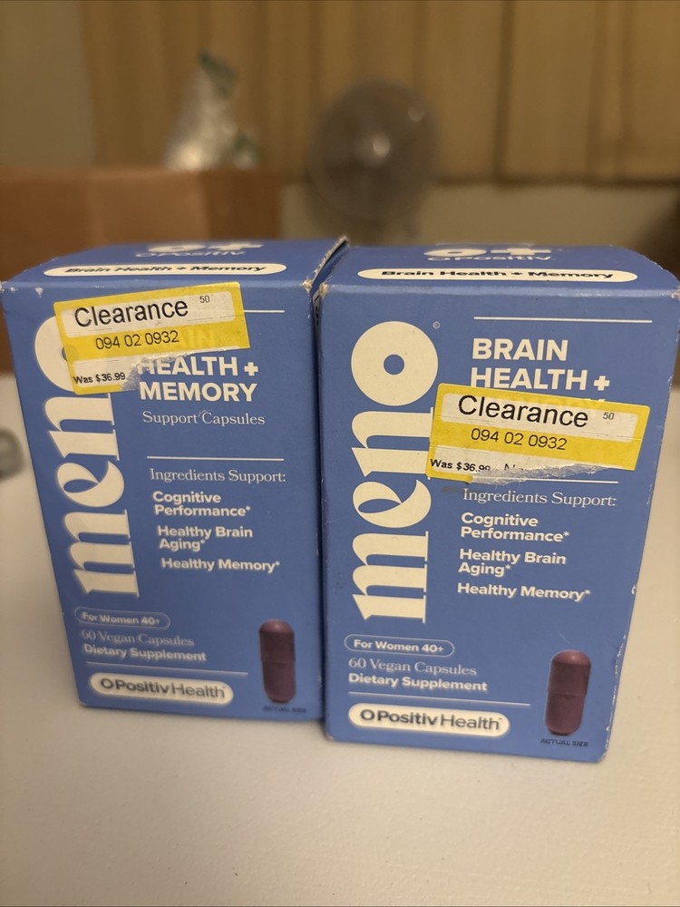 Meno Brain Health + Memory 2 Pack 60 Capsules Each Exp 3/2027