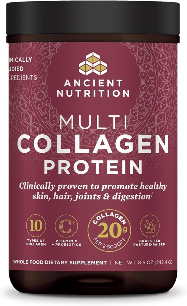 Ancient Nutrition Multi Collagen Protein Powder 10 Types Unflavored 24 Serv