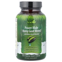 2 X Irwin Naturals, Power-Male Horny Goat Weed, With Nitric Oxide Booster, 60 L