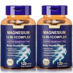 Magnesium Complex Supplement 700 mg – 12 in 1 High Absorption Chelated Magnesium