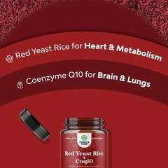 Red Yeast Rice with CoQ10 Supplement – Extra Strength 120 Count (Pack of 1)