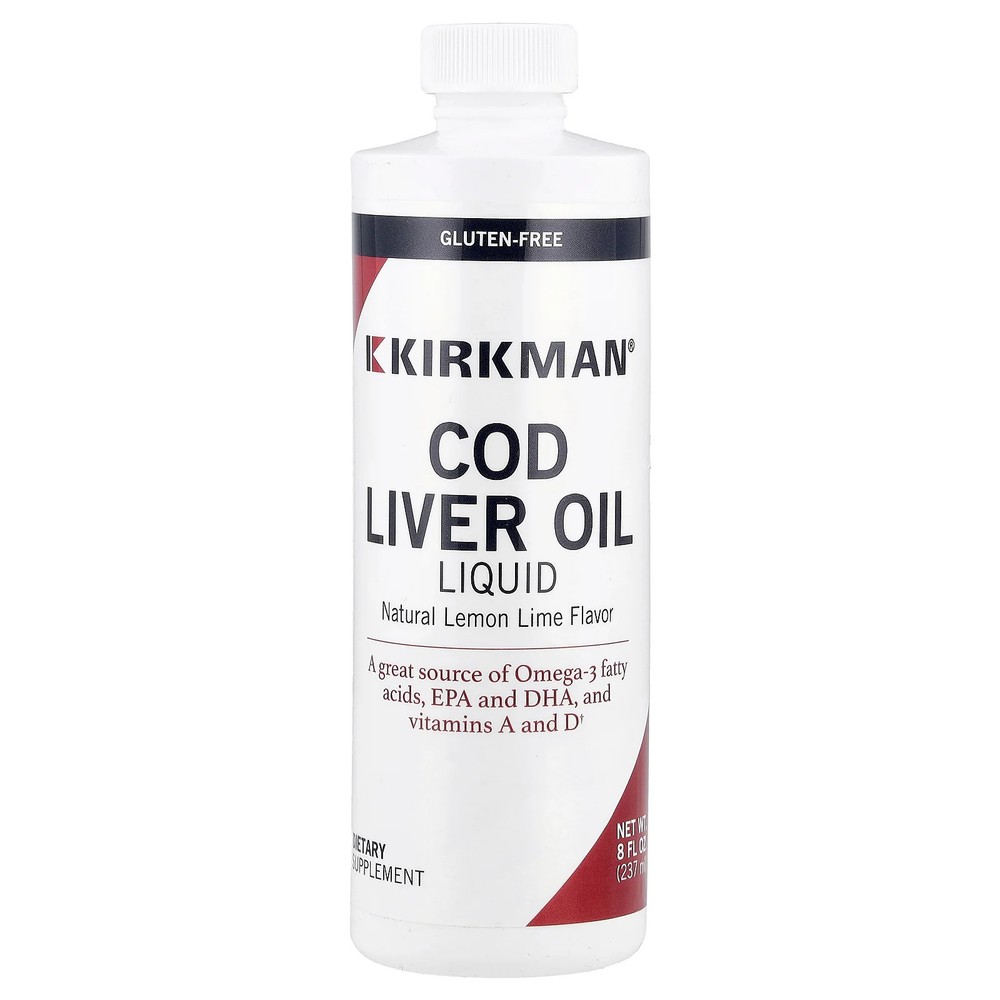 2 X Kirkman Labs, Cod Liver Oil Liquid, Natural Lemon Lime, 8 fl oz (237 ml)