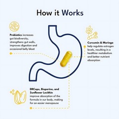 Synbiotic Supplement with Botanical Extracts Daily Digestive Gut Health Wellness