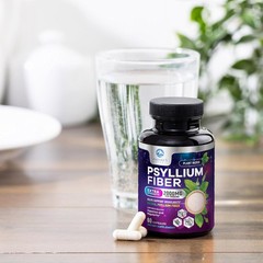 Psyllium Fiber Supplement 2000mg, Non-GMO, Natural Soluble Fiber Daily Digestion