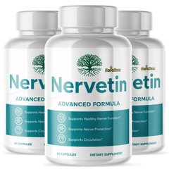 Nervetin- Brain Support- 3 Bottles- 180 Capsules