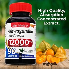 Ashwagandha Supplements Extra Strength Ashwagandha Capsules with 12000 mg, 90 ct