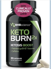 BHB Science Keto Burnx2- Ketosis Boost, 60 Capsules