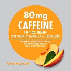 Delicious Peach Mango Energy Drink – 12 Cans Packed with B Vitamins and Caffeine