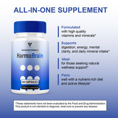 (2 Pack) Harmo Brain Focus Supplement, HarmoBrain Support (120 Capsules)