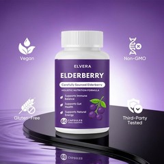 Elvera Elderberry Gut Support Complex – pure Black Elderberry Soft Capsules