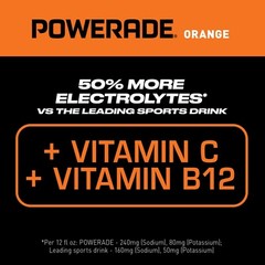 POWERADE Electrolyte Enhanced Orange Sport Drink, 20 fl oz, 8 Count Bottles