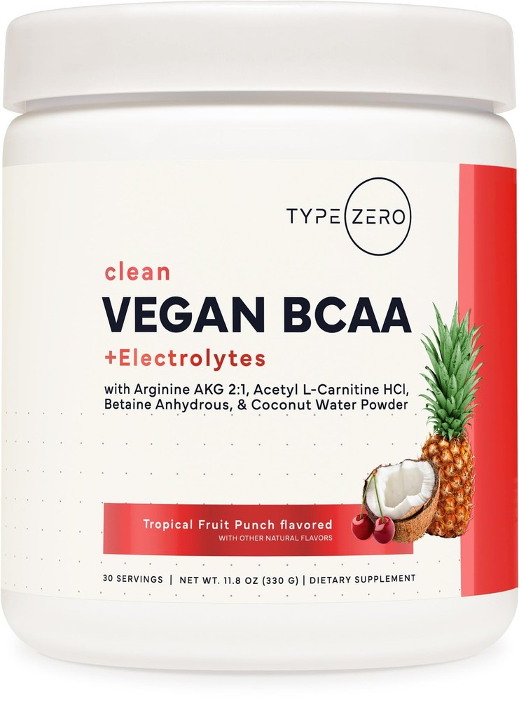 Ultra Clean Vegan BCAA Powder + Electrolytes (Tropical Fruit Punch | 6G) 2:1:…