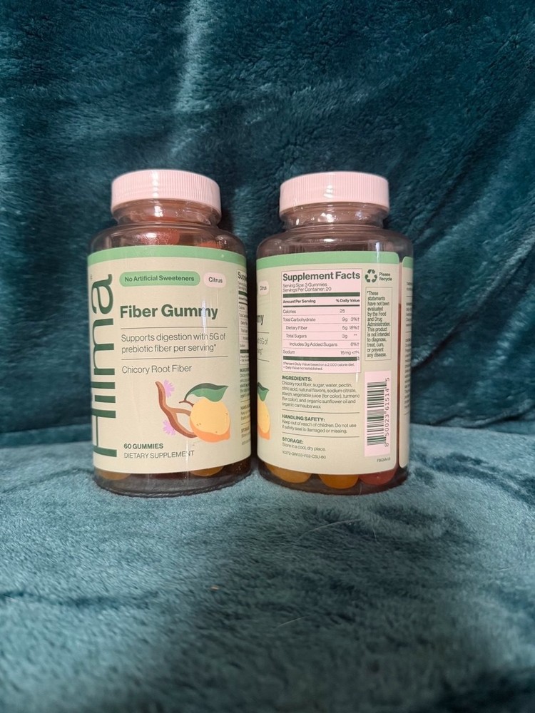 2-pack Hilma Prebiotic Fiber Gummies CITRUS FLAVOR 60 count BB 7/2027