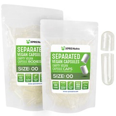 Size 00 Separated Clear Empty Vegan Capsules Veggie Caps Vegetable Pills