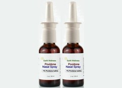 Povidone Iodine Saline Nasal Spray, 2 Bottles , 1-2 month supply