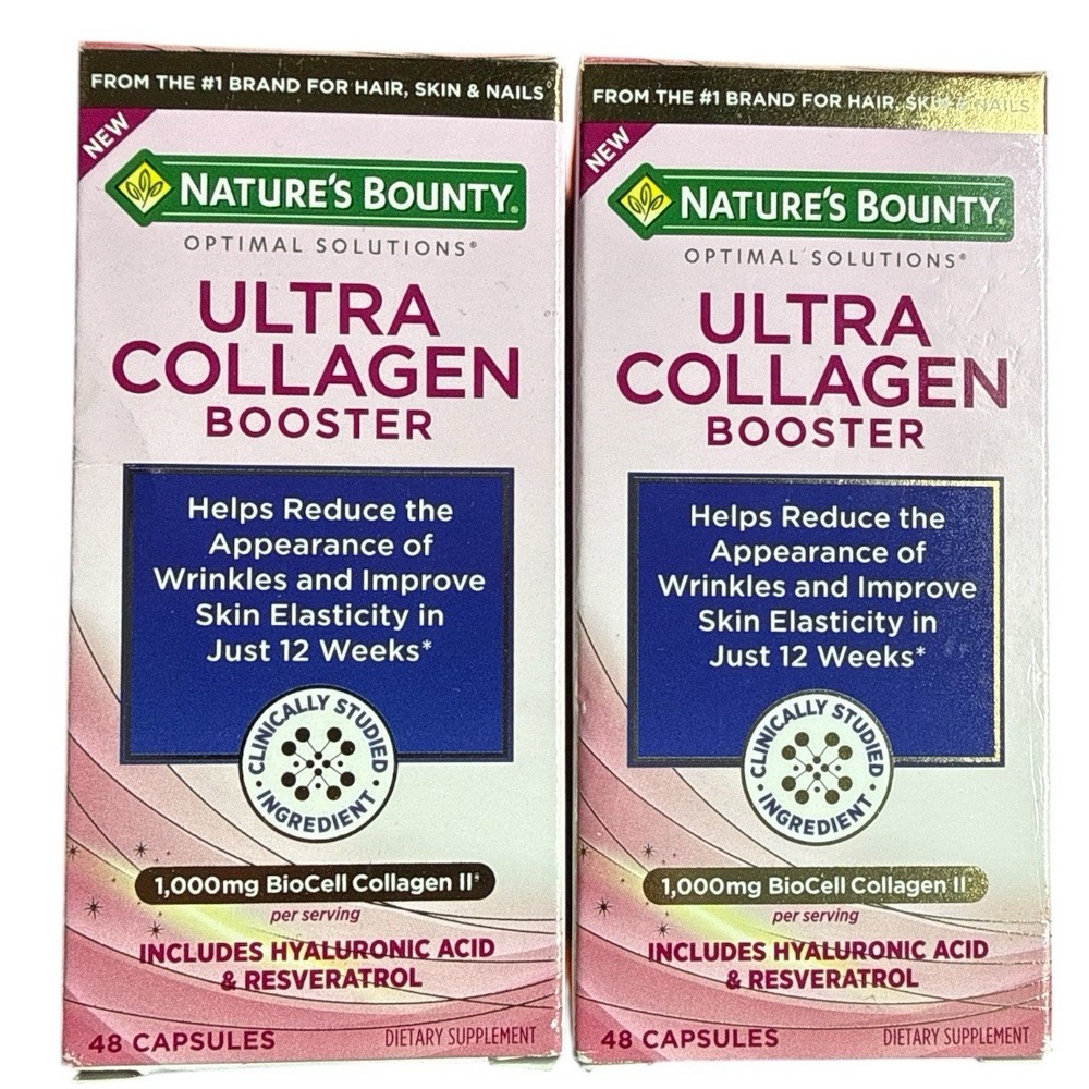 (2)Natures Bounty Optimal Solutions ULTRA COLLAGEN BOOSTER 48 Capsules Ea 11/27+