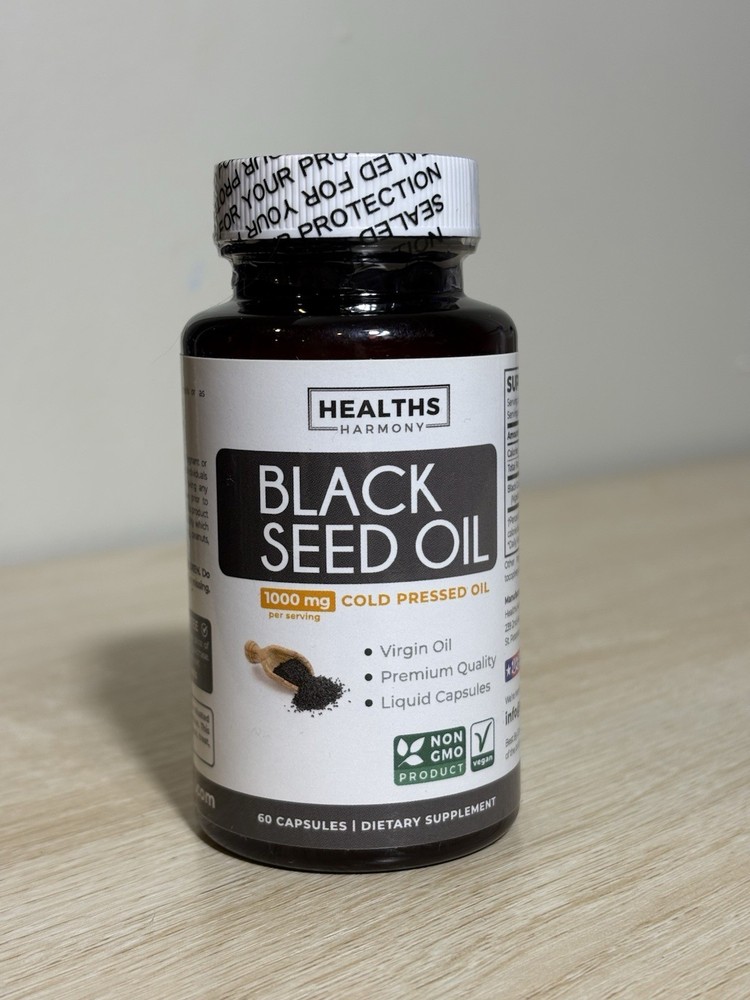 Healths Harmony Black Seed Oil – 60 Softgel Capsules (Non-GMO & Vegan) Premium