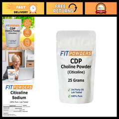 Pure Citicoline Powder – CDP Choline Supplement, 25g with Scoop for Brain Health